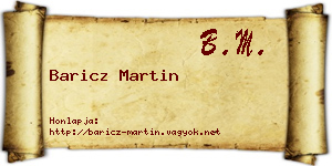 Baricz Martin névjegykártya