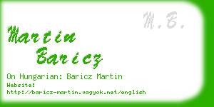 martin baricz business card